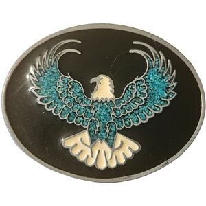 Turquoise Inlay Eagle Belt Buckle - Men Accessories